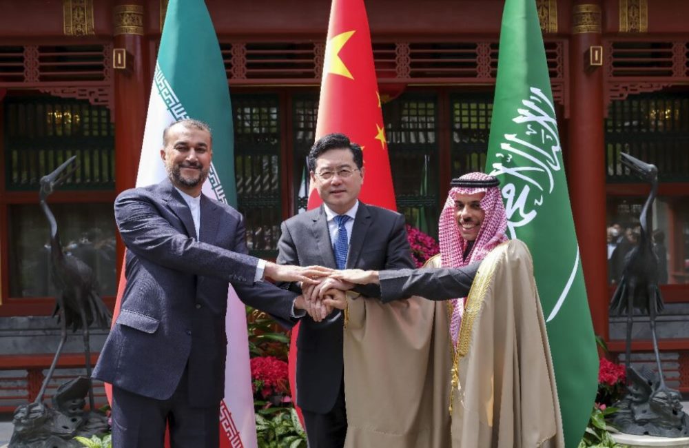 Chinese, Saudi and Iranian Foreign Ministry officials